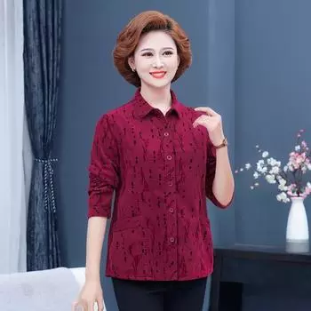 Хлопковая рубашка с длинным рукавом, весенне-осенняя одежда, свободный вельветовый топ Red 2XL