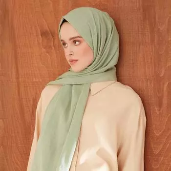 Хлопковая шаль ShantuQ Anka мятного цвета