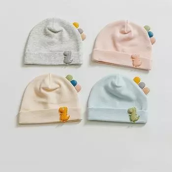 Хлопковая шапка для девочек и мальчиков, милая хлопковая повседневная теплая шапочка для новорожденных, для путешествий и отдыха на природе, для малышей, весна-осень 0-3 месяца серый
