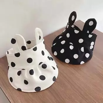 Хлопковая шапочка с кроликом для девочек и мальчиков, милая, для новорожденных, хлопковая, повседневная, для путешествий, для отдыха на природе, для младенцев, корейская, солнцезащитная, дышащая, для малышей, лето 0-3 года белый