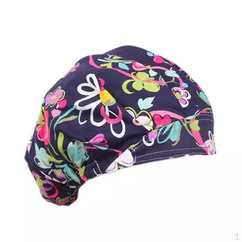 Хлопковая шапочка с принтом, хирургическая шапочка, начес, скраб, один размер 1