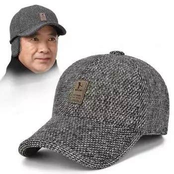 Хлопковая шляпа Мужская шляпа Осень и зима Для среднего возраста Папина тканевая шляпа Одинокий старик Ветрозащитная бейсболка Солнцезащитная шляпа серый