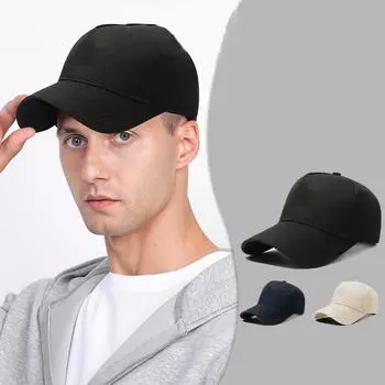 Хлопковая шляпа с длинными полями от солнца, весна-лето, мужская бейсболка чёрный