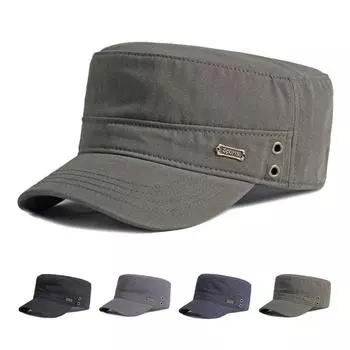 Хлопковая шляпа в стиле милитари, мужская шляпа от солнца, спортивная шляпа с плоским цилиндром на открытом воздухе, женские береты, плоские шляпы, кепка капитана, бейсбольная кепка дальнобойщика Snapback 55-59cm темно-зеленого
