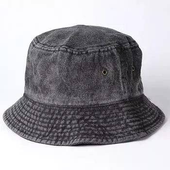 Хлопковая шляпа-ведро Складная шляпа-ведро Шляпа в стиле хип-хоп Шляпа от солнца Ретро Рыболовная шляпа black