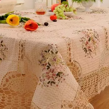 Хлопковая скатерть крючком, прямоугольная вышивка, скатерти для новогоднего украшения, рождественская скатерть, одежда для свадебного декора 130x180cm