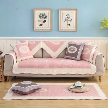 Хлопковая стеганая диванная подушка Four Seasons, высококачественный чехол для дивана с корейской вышивкой, рассчитанный на трех человек, полностью покрытый 70*70