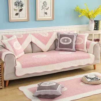 Хлопковая стеганая диванная подушка Four Seasons, высококачественный чехол для дивана с корейской вышивкой на троих, полностью покрытый 70*70