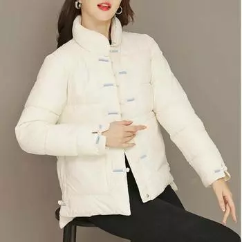 Хлопковая стеганая куртка и пальто в китайском стиле в стиле ретро, литературная и художественная одежда, двубортные парки M