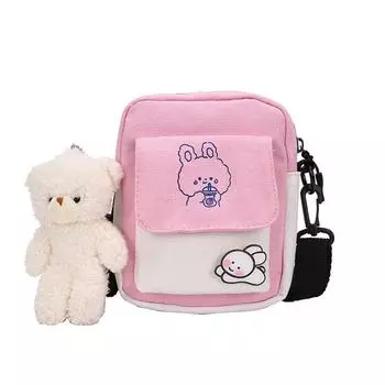 Хлопковая ткань Холщовый кошелек с клапаном Кошелек для монет Женские сумки Сумка для телефона Сумка через плечо Сумка через плечо black-Only one bag