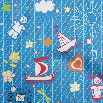 Хлопковая ткань oneOone Flex Blue, ткань для шитья детей, ткань с принтом в ярдах, 40 дюймов 42 Inch Wide - Viscose Chiffon чёрный