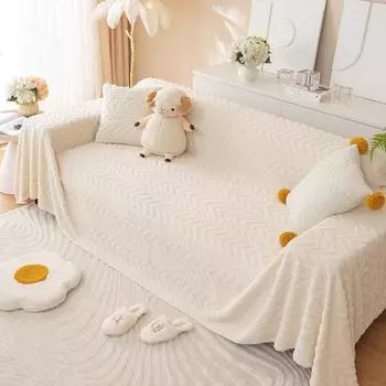 Хлопковая ткань с защитой от царапин, чехол для дивана, тканевая подушка для дивана, зимнее универсальное универсальное одеяло для дивана, полное покрытие, плюшевый чехол для дивана 180*130cm