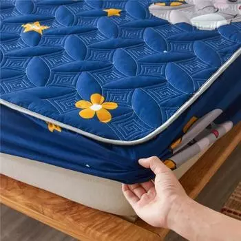 Хлопковая толстая стеганая простыня на подкладке, антибактериальный Нескользящий наматрасник, зимний теплый утепленный простынь, наматрасник, топпер без наволочек 90X200cm Only a Sheet