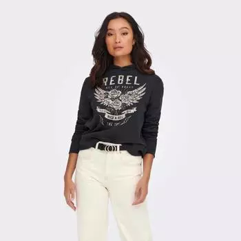 Хлопковая толстовка с принтом Rock phantom nomi rock ТОЛЬКО для женщин