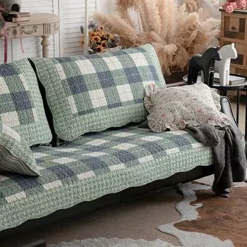 Хлопковая универсальная диванная подушка Four Seasons, полностью хлопковая подушка, пасторальная ткань из чистого хлопка, нескользящее кожаное диванное полотенце 70x70