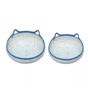 Хлопковая веревка, плетеная корзина для кошки, универсальная, ручная работа, натуральная колыбель, кровать для котенка, щенка, маленькой собаки, для кошек в помещении L