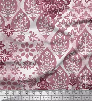 Хлопковая вуаль Soimoi, дамасская лоскутная швейная ткань с принтом, метр 56 дюймов 42 Inch Wide - Cotton Voile глубоко персикового