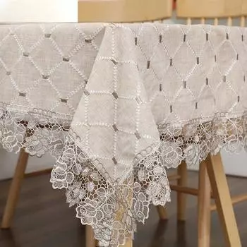 Хлопковая вышитая кружевная цветочная скатерть для домашнего декора свадебной комнаты скатерть клетчатая скатерть рождественское украшение 60x60CM(23x23inch)
