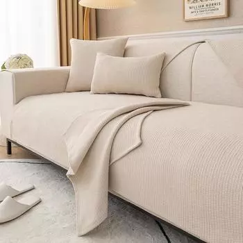 Хлопково-льняная подушка для дивана Four Seasons Универсальная нескользящая льняная подушка из грубой ткани Сплошной цвет Ткань Ремесло Простой чехол для дивана Ткань 70*70cm