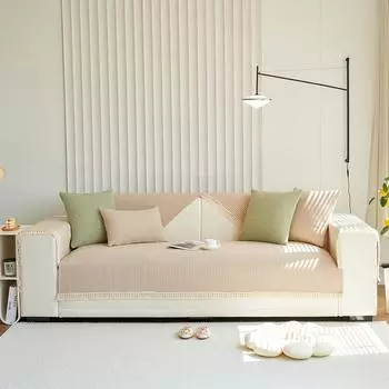 Хлопково-льняная подушка для дивана Four Seasons, универсальная новая простая современная противоскользящая лента, чехол для дивана, чехол на спинку, полотенце 70*70