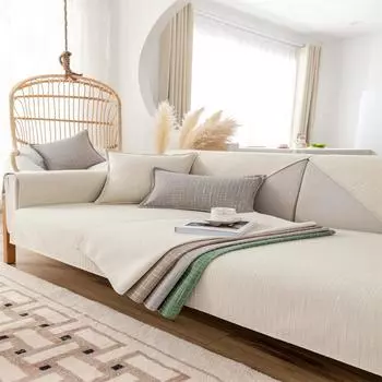 Хлопково-льняная подушка для дивана, универсальная однотонная подушка для дивана на четыре сезона, простая современная нескользящая льняная подушка для дивана 70x70cm