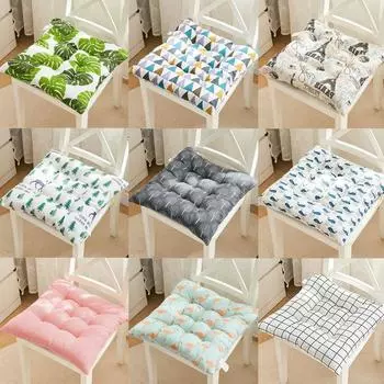 Хлопково-льняная утолщенная подушка, летняя дышащая подушка для офисного стула, студенческая классная доска, татами, круглая мягкая подушка 45*45CM