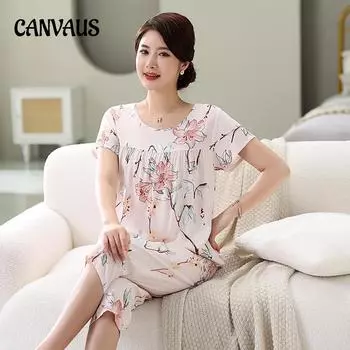Хлопково-шелковый пижамный костюм, женские летние тонкие комплекты из двух предметов, домашняя одежда с короткими рукавами, брюки для сна большого размера XXXL