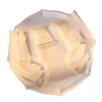 Хлопковое антибактериальное и бесследное женское нижнее белье, дышащее и удобное на талии, бесследное студенческое модное спортивное нижнее белье M бежевый