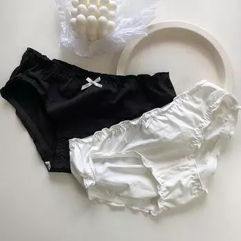 Хлопковое антибактериальное тонкое японское милое женское нижнее белье, дышащие трусы с низкой талией и грибком для женщин L белый