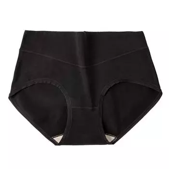 Хлопковое антибактериальное женское нижнее белье с высокой талией Супер мягкое нижнее белье Дышащее нижнее белье Удобные качественные треугольные брюки M чёрный
