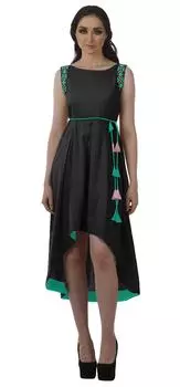 Хлопковое асимметричное платье MoomayaПлатье для особых случаев для девочекПлатье для девочек 2XL чёрный