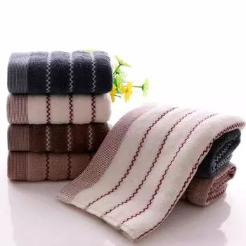 Хлопковое банное полотенце для лица, толстое мягкое хлопковое полотенце в полоску тёмно-синий