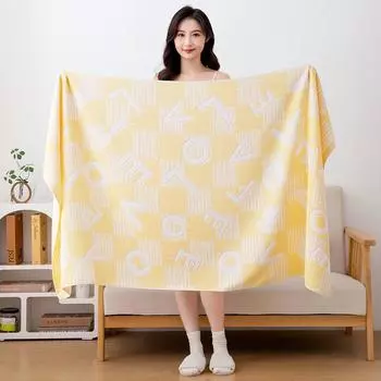 Хлопковое банное полотенце для взрослых, для домашнего использования, для купания, тонкое, мягкое, впитывающее, безворсовое, большое хлопковое полотенце для мужчин и женщин 70X140cm бежевый