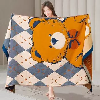 Хлопковое банное полотенце, впитывающее, быстросохнущее, четырехслойное, большое банное полотенце для взрослых, весенне-осенние модели, мягкое, не легко выпадение волос, большое полотенце с запахом 80 * 160cm