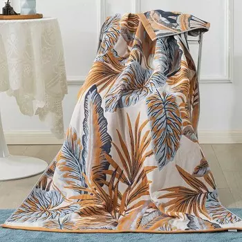 Хлопковое банное полотенце, впитывающее, быстросохнущее, четырехслойное, большое банное полотенце для взрослых, весенне-осенние модели, мягкое, не легко выпадение волос, большое полотенце с запахом 90 * 180cm