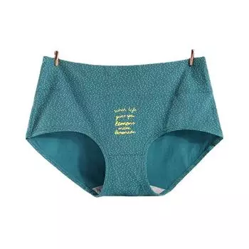 Хлопковое бесшовное нижнее белье с высокой талией, эластичное нижнее белье, подтягивающее живот, женские трусы с принтом M