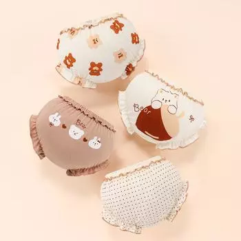 Хлопковое детское нижнее белье для мальчиков и девочек 1-3 лет, штаны с рисунком хлеба для младенцев и маленьких детей, детское нижнее белье с бантом 80cm оранжевый