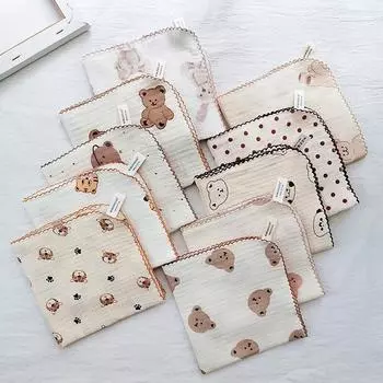 Хлопковое детское полотенце для лица, товары для новорожденных, 4 слоя муслина, детские нагрудники, носовой платок, мягкое полотенце для сбора слюны, треугольные салфетки для кормления и отрыжки