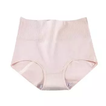 Хлопковое дышащее и легкое женское нижнее белье с обтягивающим животом и приподнятыми бедрами, нижнее белье с высокой талией, треугольные брюки L розовый