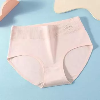 Хлопковое дышащее и удобное женское нижнее белье с эластичным поясом с принтом L розовый