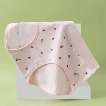 Хлопковое дышащее и удобное женское нижнее белье с принтом, модное женское антибактериальное нижнее белье со средней посадкой, треугольные брюки L розовый