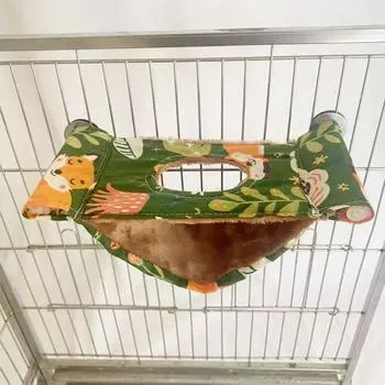 Хлопковое гнездо для попугаев Треугольный домик для птиц Украшение для клетки для птиц Гамак для птиц Зима жёлтый