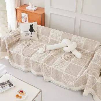 Хлопковое и льняное полотенце для дивана, полное покрытие, ткань Four Seasons, универсальное новое полотенце для дивана, чехол для дивана в стиле Ins, чехол для дивана, подушка 180*130CM