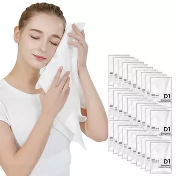 Хлопковое индивидуально упакованное полотенце для лица одноразовый набор дорожных одноразовых полотенец для мытья лица 30X70 см (РОНГИ) 100% (30, Белый/Набор 30)