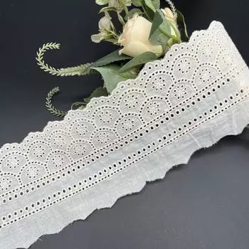 Хлопковое кружево Вышитое вышитое кружево Кружевные аксессуары Текстиль Делать шторы Хлопковая ткань Аксессуары для одежды Изделия ручной работы Ленты 9cm*5 Yards