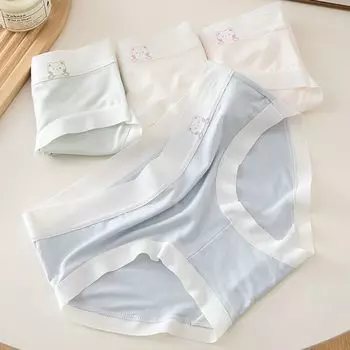 Хлопковое нижнее белье для девочек, студенческие трусы, трусы для женщин, трусы L белый