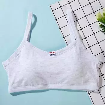 Хлопковое нижнее белье для девочек, жилет, развивающий бюстгальтер на подтяжках, дышащий спортивный эластичный бюстгальтер L белый