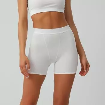 Хлопковое нижнее белье для женщин, трусы-боксеры с высокой талией, защитные брюки с подъемом бедер, однотонные, для девочек S