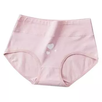 Хлопковое нижнее белье с принтом без отметин на талии и большое симпатичное нижнее белье, плотно прилегающее к женским трусам M