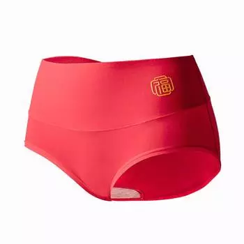 Хлопковое нижнее белье с высокой талией, красное нижнее белье, праздничное нижнее белье, подтягивающее живот, антибактериальные женские треугольные брюки M красный